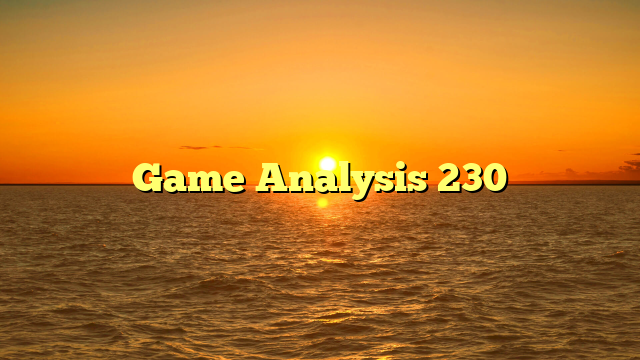 Game Analysis 230